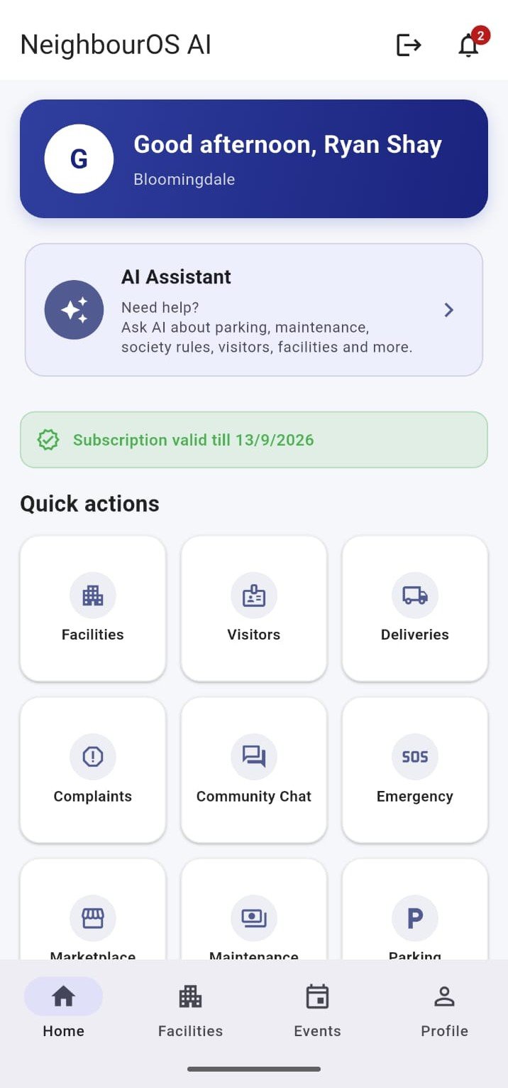 NeighbourOS AI Assistant screen